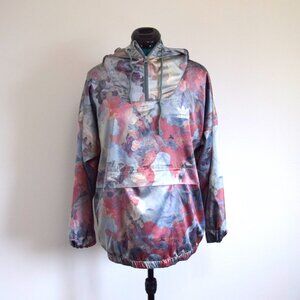 Adidas Oil Spill Watercolor Windbreaker 1/4 Zip Jacket